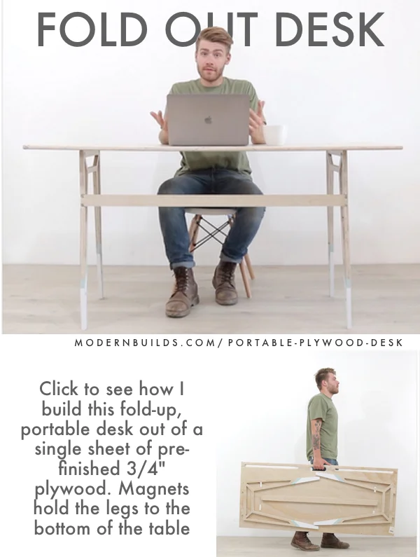 PORTABLE PLYWOOD DESK Modern Builds